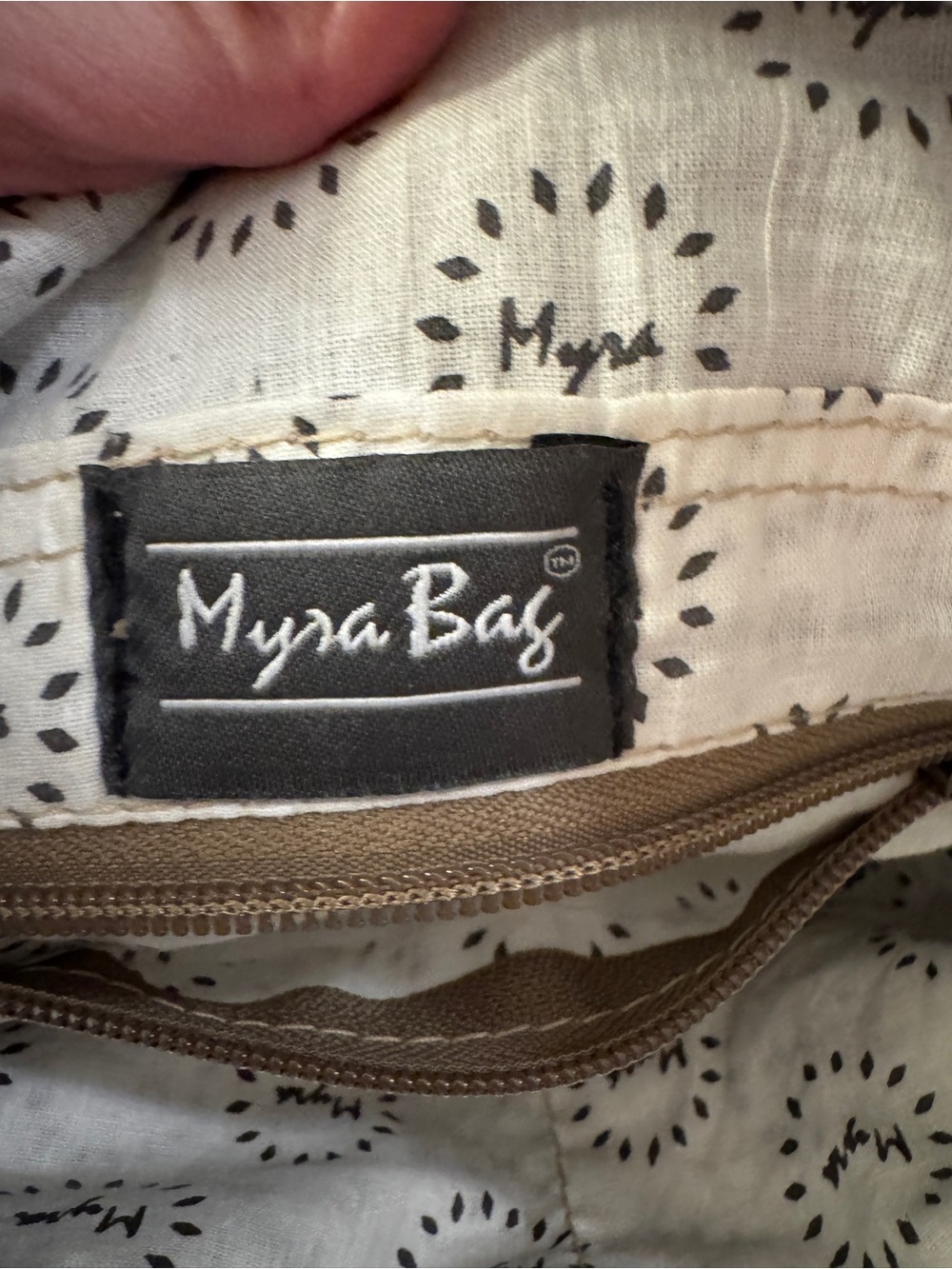 Myra Brown Canvas & Leather Crossbody Bag Western Aztec Adjustable Strap - Picture 7 of 10